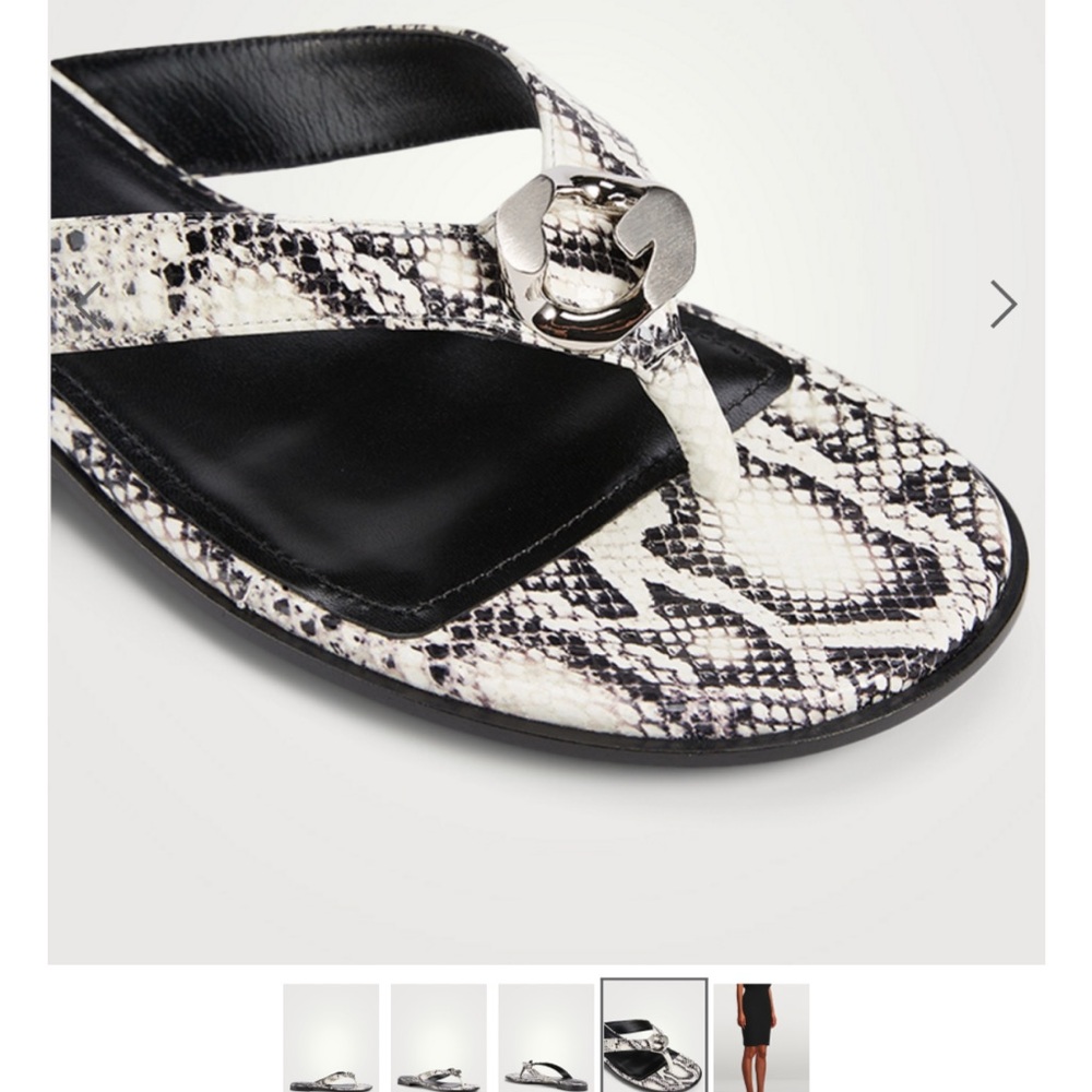 Givenchy Black and White Snakeskin Sandals